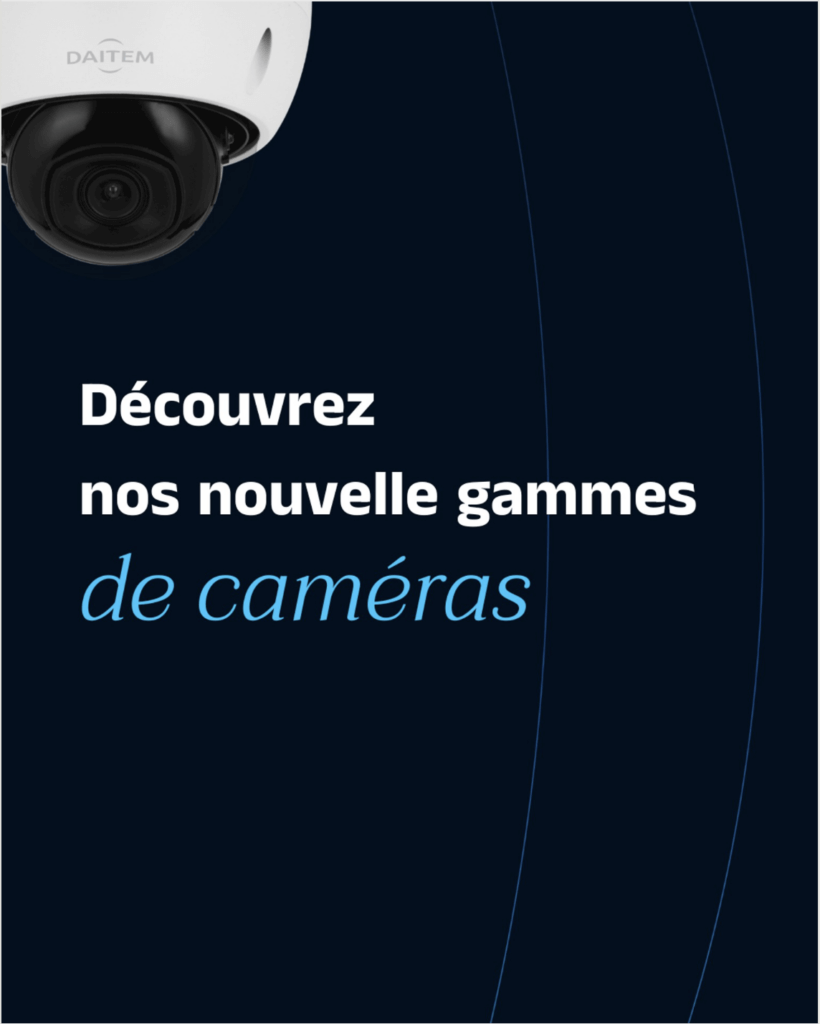 Caméra de surveillance Daitem installée à l'extérieur, offrant une protection 360° avec le système de vidéosurveillance Daitem.